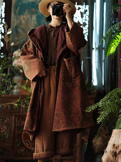 Winter Flower Cotton Hooded Coat Ax1019
