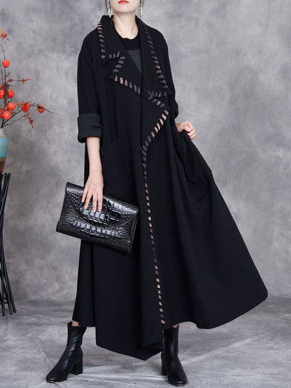 Artsy Autumn Turn-down Collar Cardigan Loose Coat Av1003