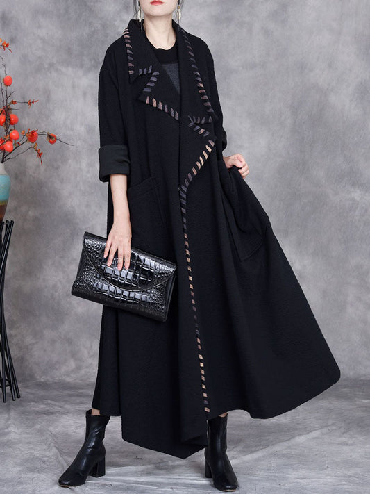 Artsy Autumn Turn-down Collar Cardigan Loose Coat Av1003