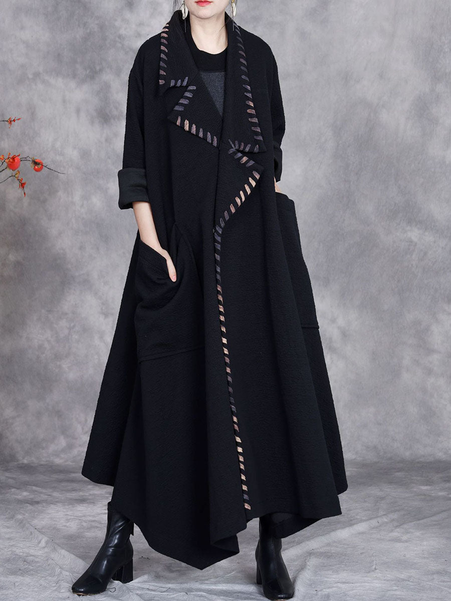 Artsy Autumn Turn-down Collar Cardigan Loose Coat Av1003