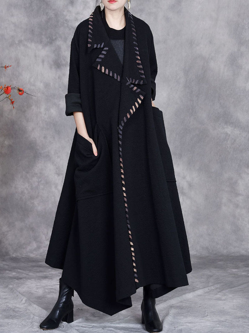 Artsy Autumn Turn-down Collar Cardigan Loose Coat Av1003