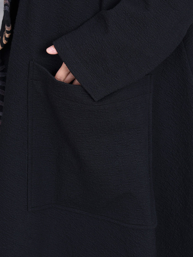 Artsy Autumn Turn-down Collar Cardigan Loose Coat Av1003
