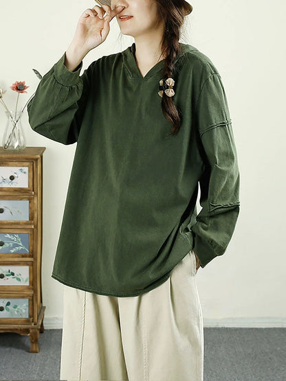 Autumn Spliced Hooded Cotton Sweatshirt Av1011