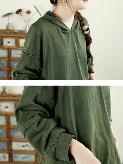 Autumn Spliced Hooded Cotton Sweatshirt Av1011