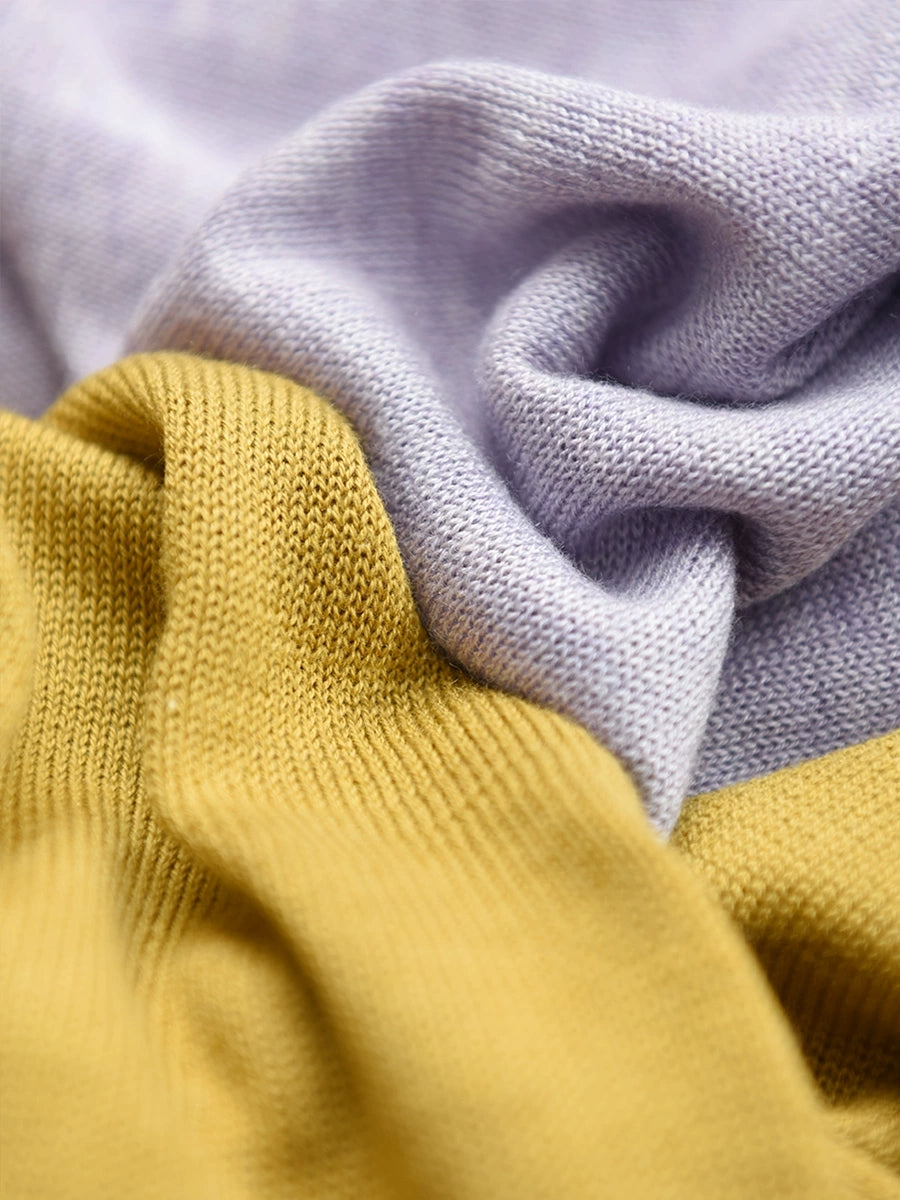O-neck Knit Loose Silk Blouse Wg033