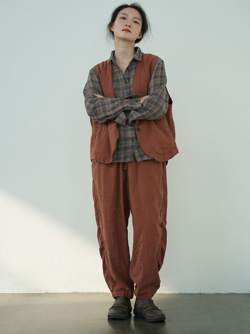 Autumn Linen Loose Pants Av1030