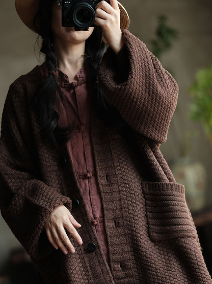 Autumn Knit V-neck Loose Cardigan Sweater Av1050