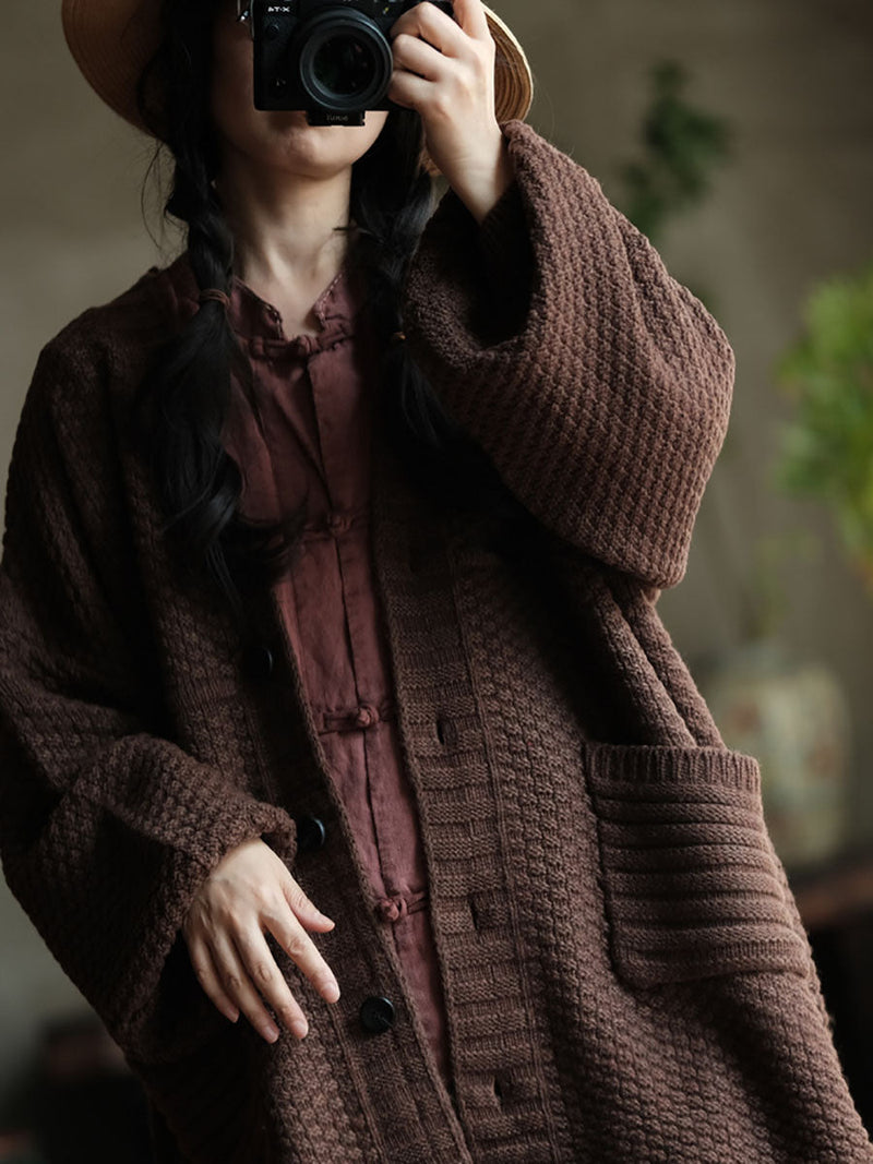 Autumn Knit V-neck Loose Cardigan Sweater Av1050