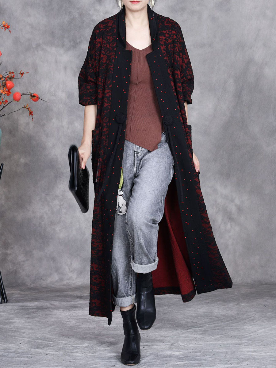Artsy Autumn Flower Strap Cardigan Loose Coat Av1047
