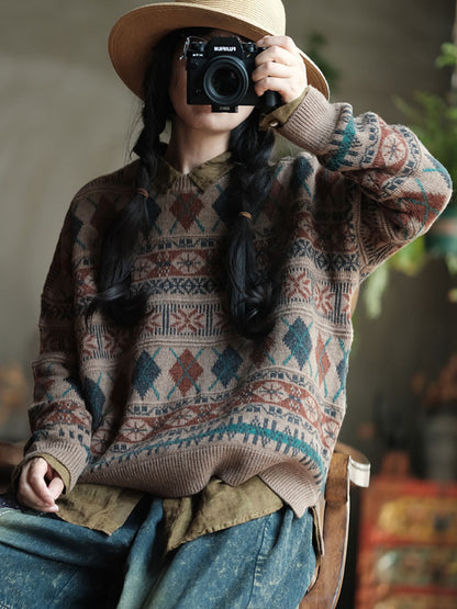 Autumn O-neck Knit Sweater Wg029