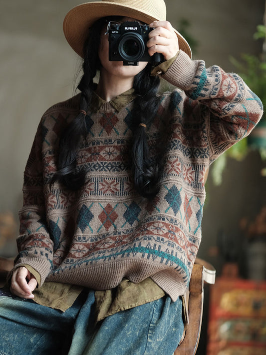 Autumn O-neck Knit Sweater Wg029