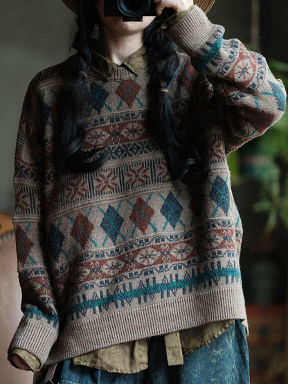 Autumn O-neck Knit Sweater Wg029