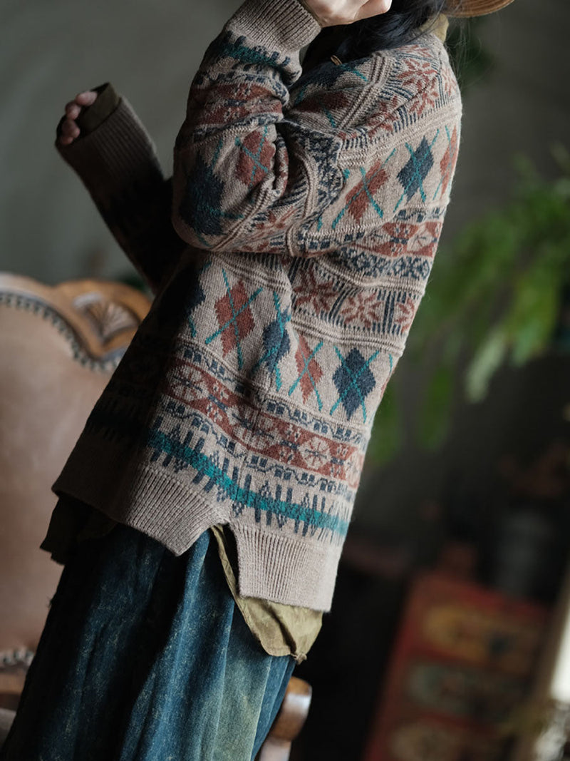 Autumn O-neck Knit Sweater Wg029