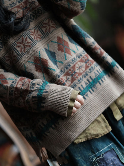 Autumn O-neck Knit Sweater Wg029