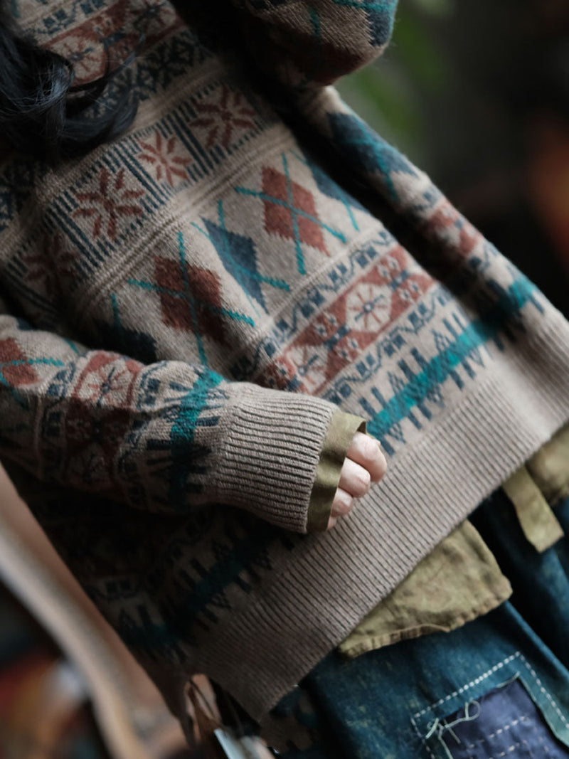 Autumn O-neck Knit Sweater Wg029