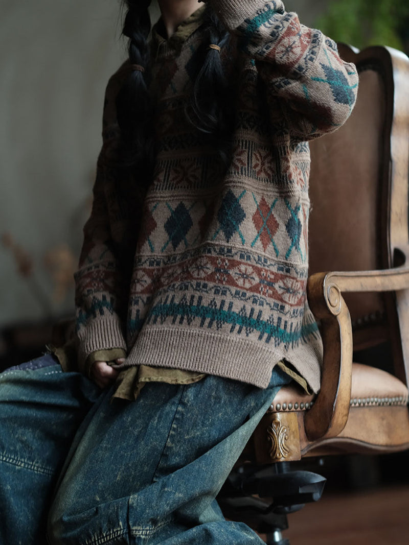 Autumn O-neck Knit Sweater Wg029