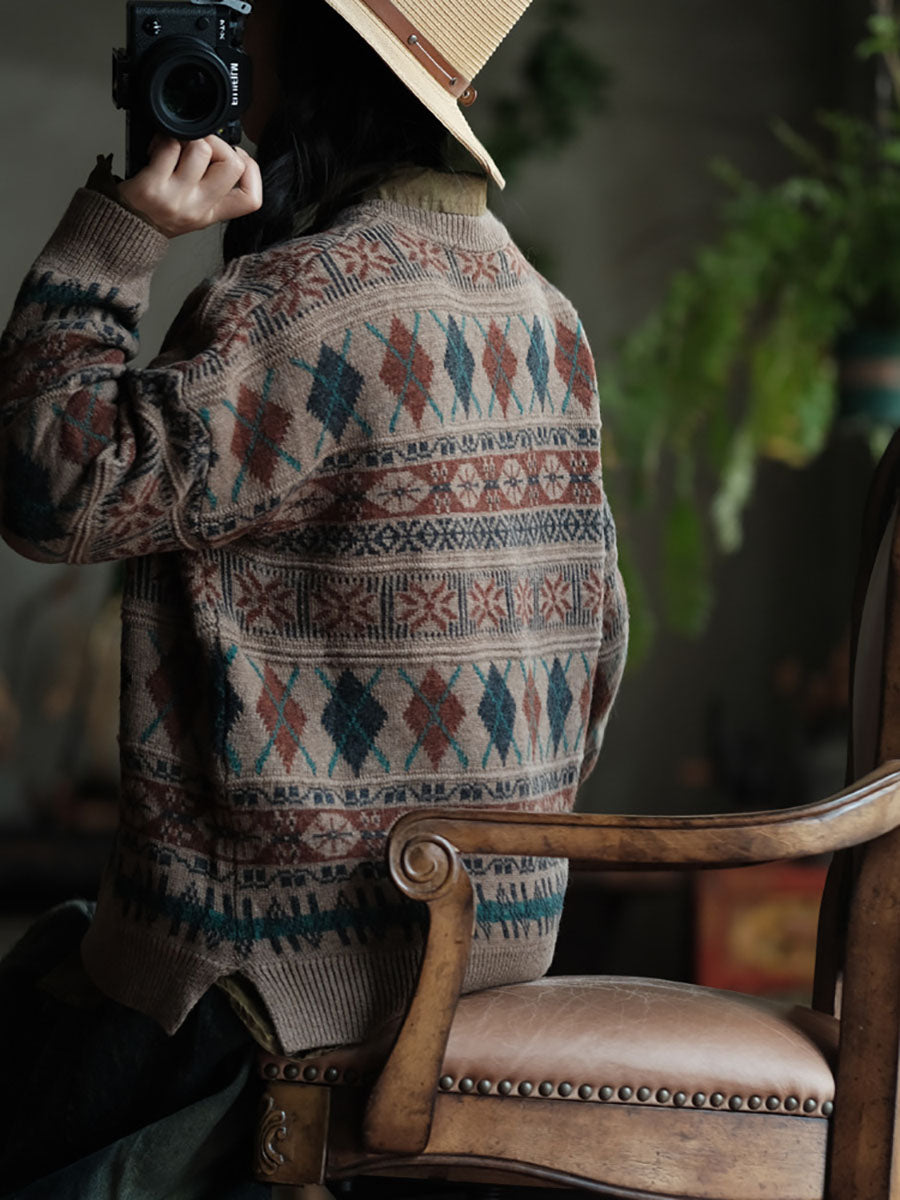 Autumn O-neck Knit Sweater Wg029