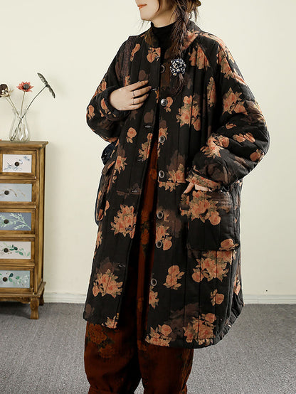 Autumn Flower Cotton Cardigan Coat Ba1017