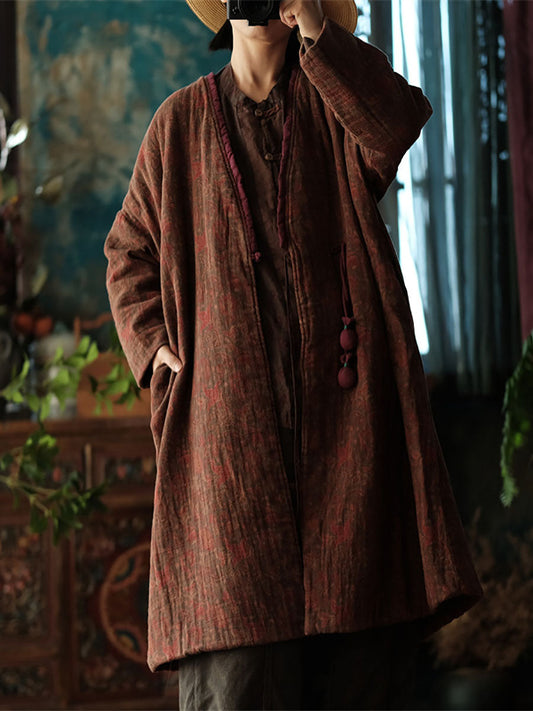 Winter 100%cotton V-neck Coat Ba1026