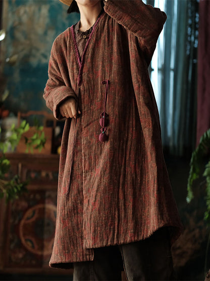 Winter 100%cotton V-neck Coat Ba1026