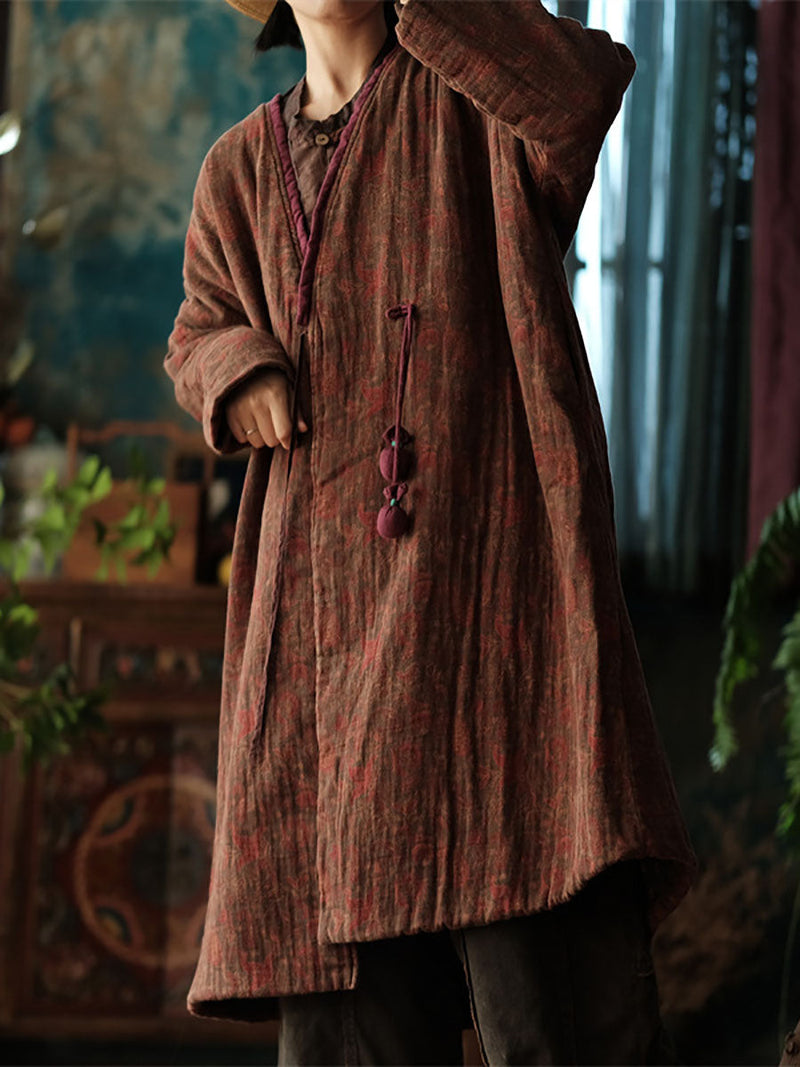 Winter 100%cotton V-neck Coat Ba1026