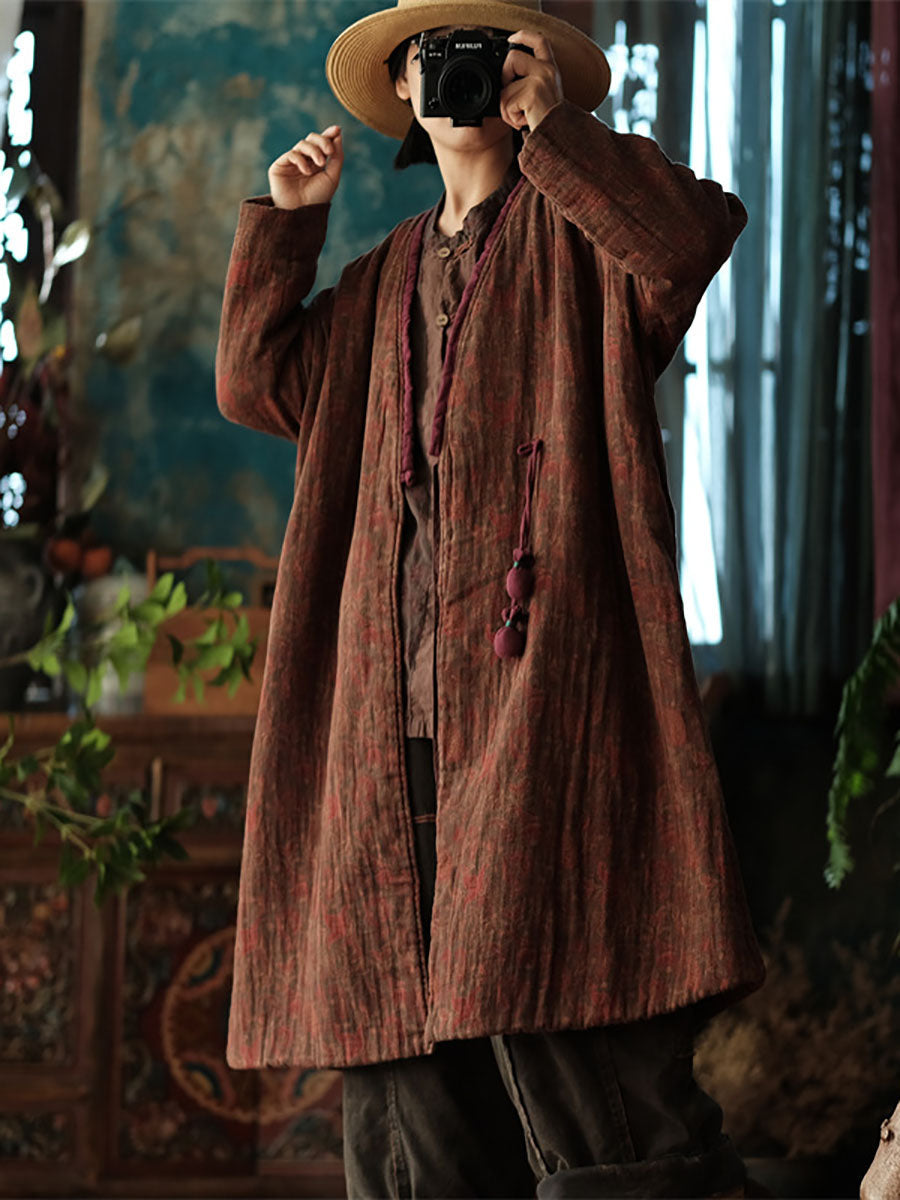 Winter 100%cotton V-neck Coat Ba1026