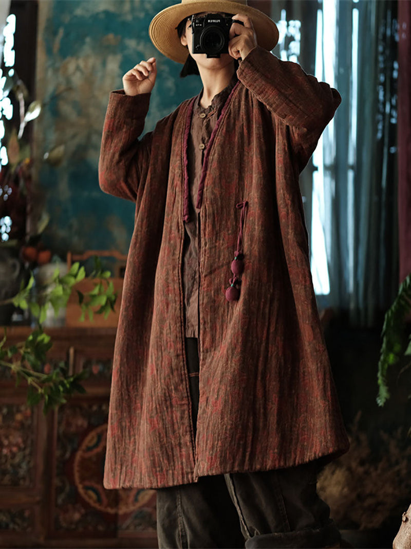 Winter 100%cotton V-neck Coat Ba1026