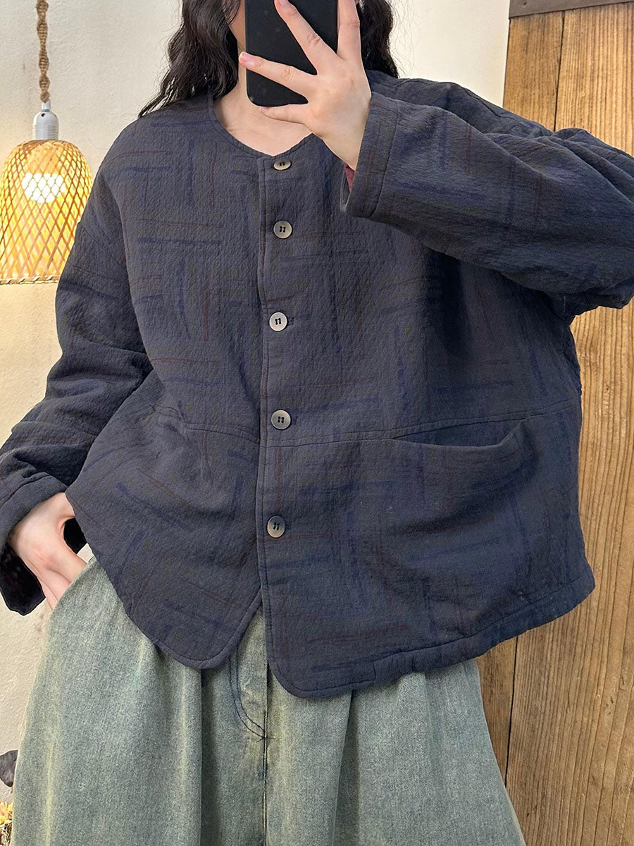 Autumn Artsy Irregular Dot Cotton Linen Coat Ba1002