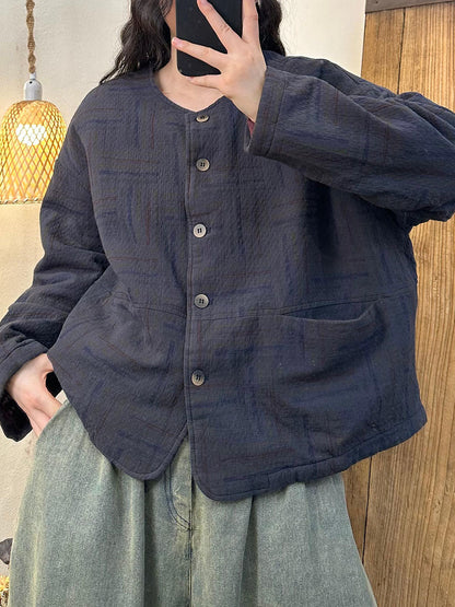 Autumn Artsy Irregular Dot Cotton Linen Coat Ba1002