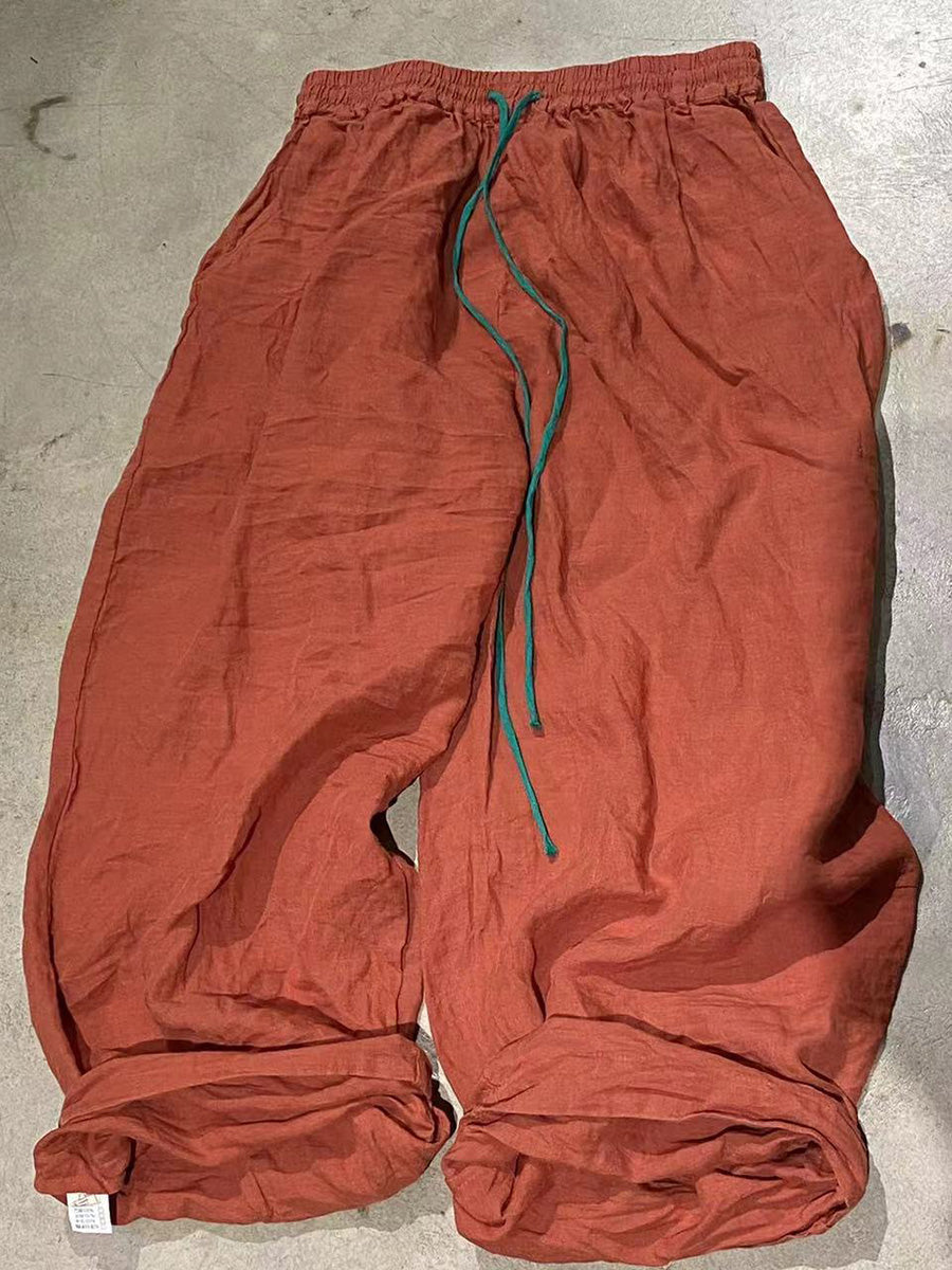Autumn Loose Ramie Wide-leg Pants Ba1054