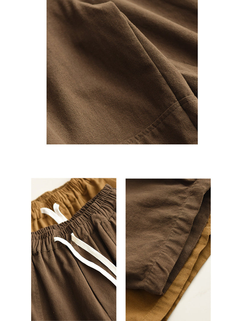 Autumn Retro Cotton Spliced Loose Harem Pants Ba1034