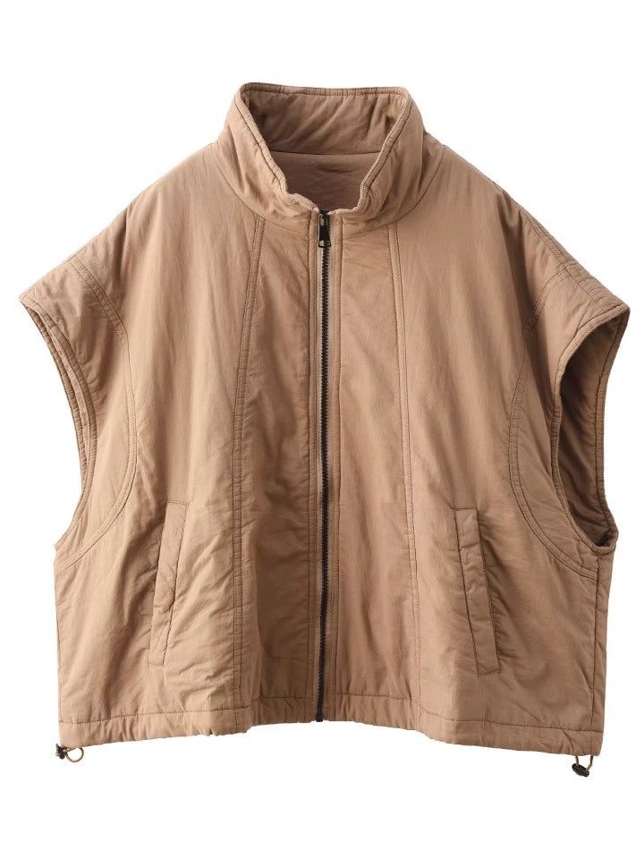 Retro Stand Collar Cotton Vest Coat Wg019