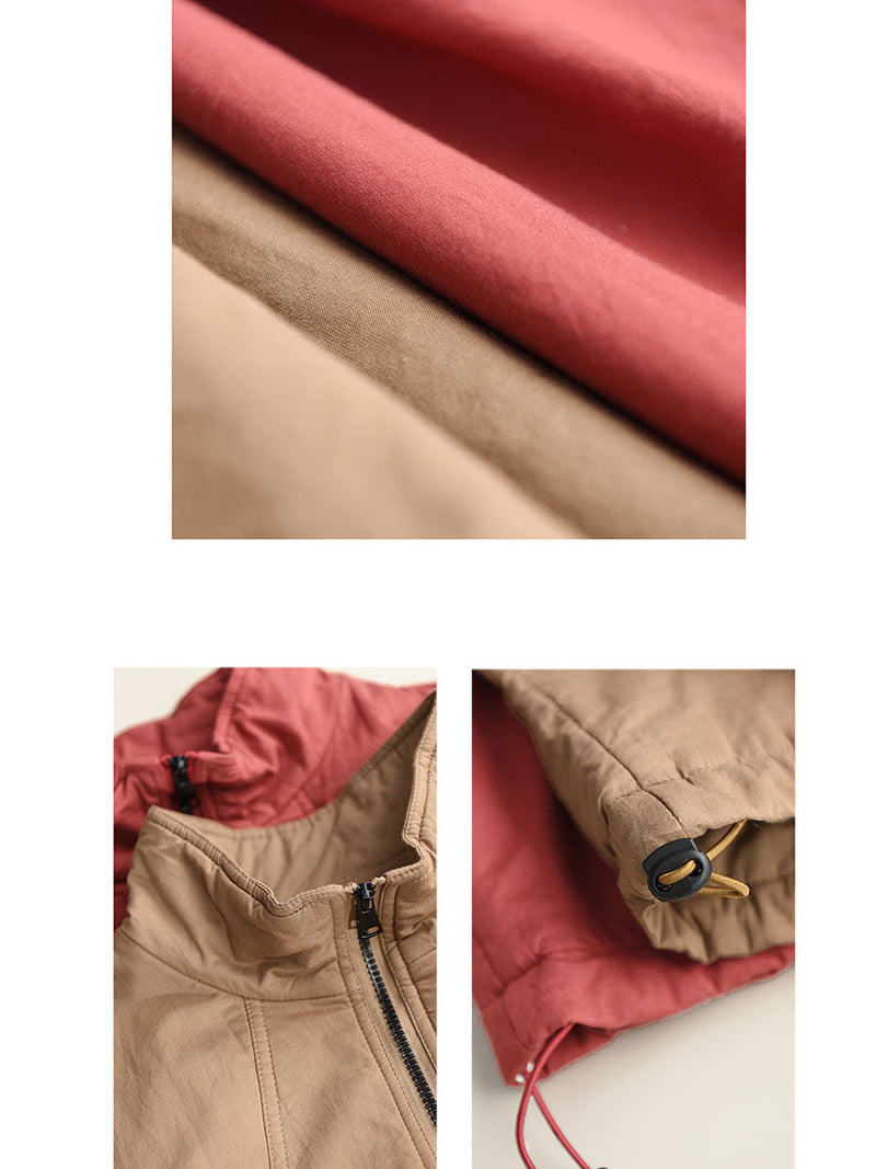 Retro Stand Collar Cotton Vest Coat Wg019