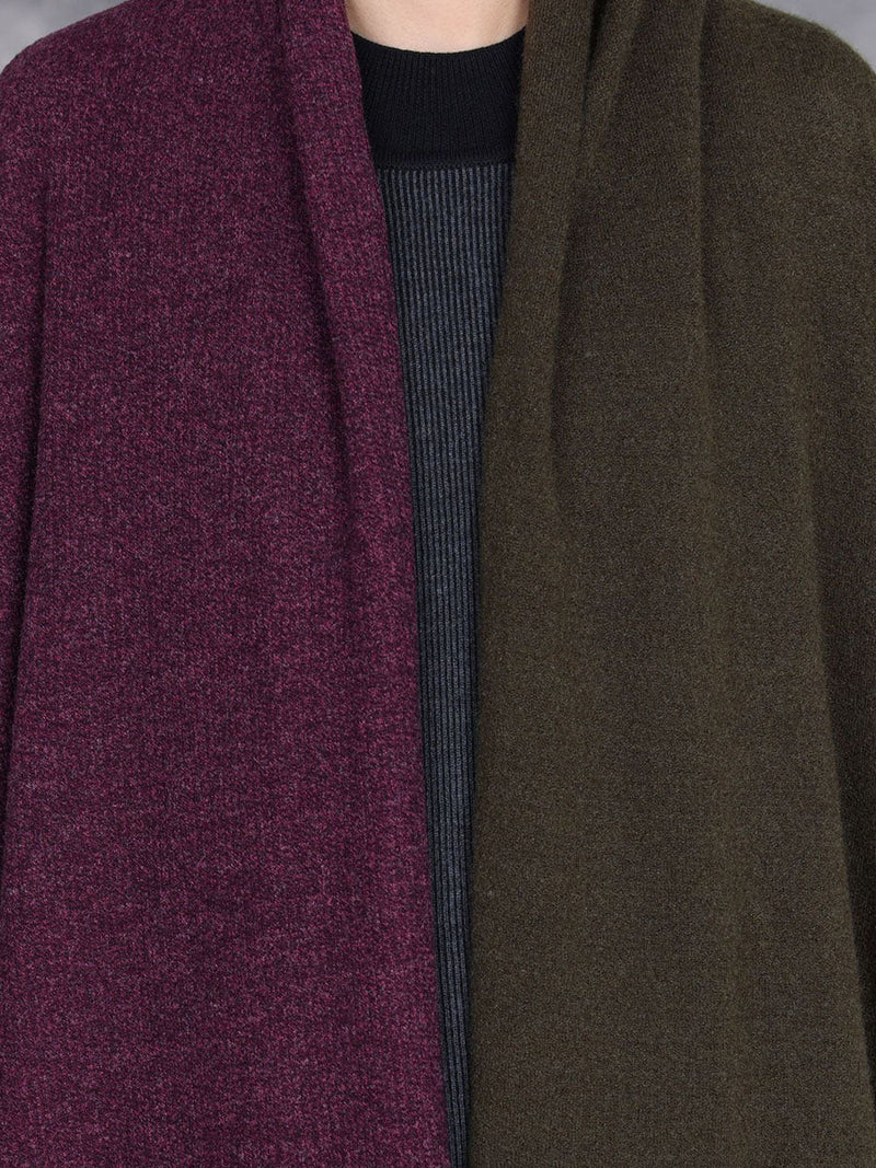 Autumn Artsy Irregular Colorblock V-neck Cardigan Coat Ba1057