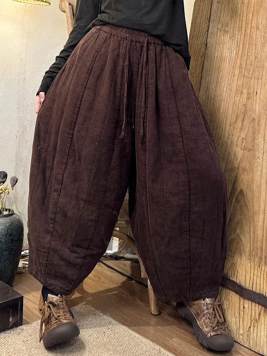 Autumn Spliced Linen Harem Pants Ba1066