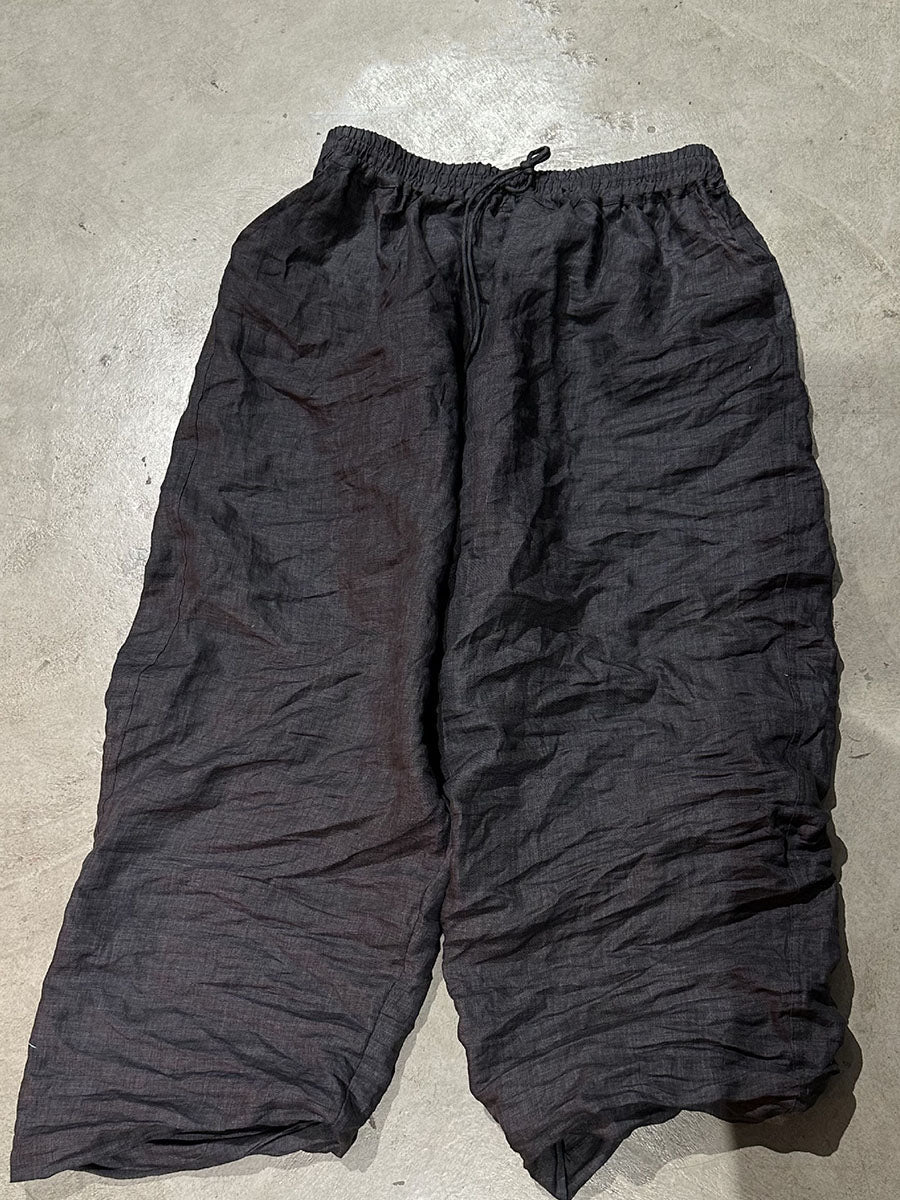 Autumn Pure Color Linen Wide-leg Pants Qu008
