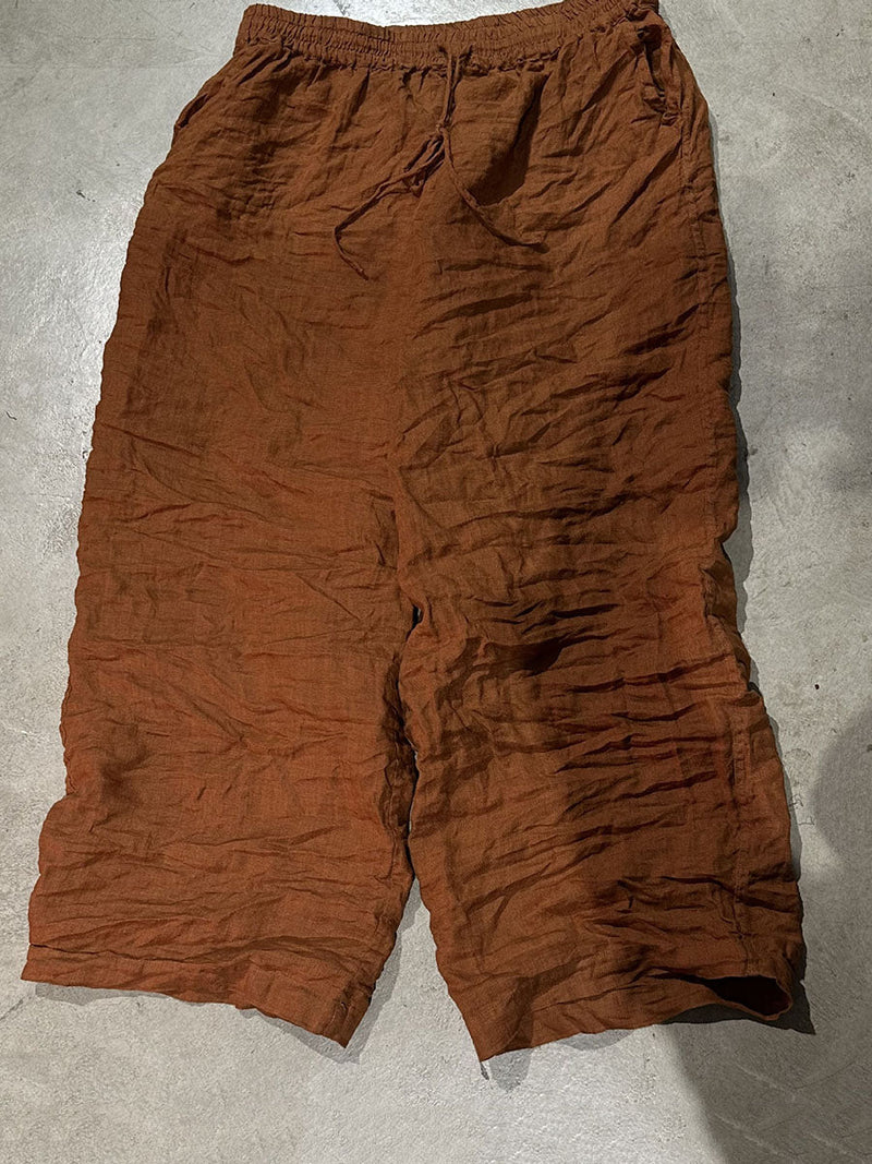 Autumn Pure Color Linen Wide-leg Pants Qu008