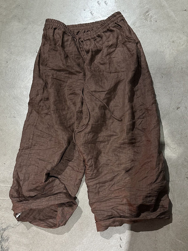 Autumn Pure Color Linen Wide-leg Pants Qu008