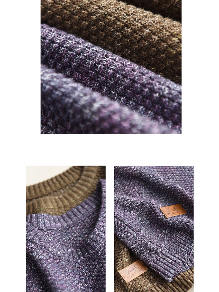 Autumn O-neck Loose Knit Sweater Wg004