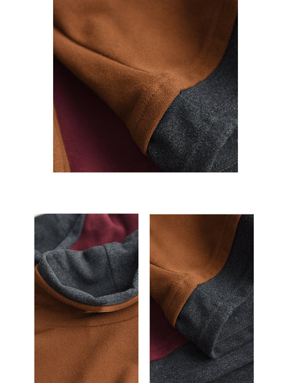 Autumn Warm Colorblock Turtleneck Sweatshirt Wg010