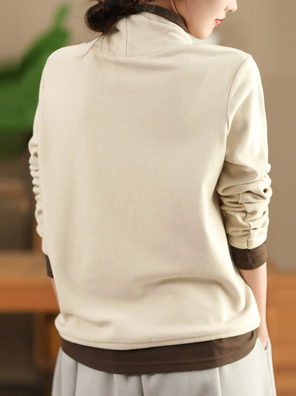 Autumn Warm Colorblock Turtleneck Sweatshirt Wg010