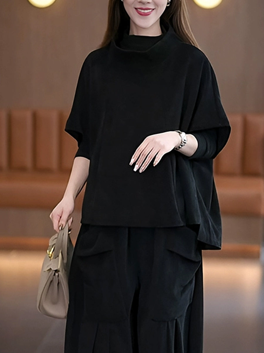 Autumn O-neck Short Shirt and Pants Qn030