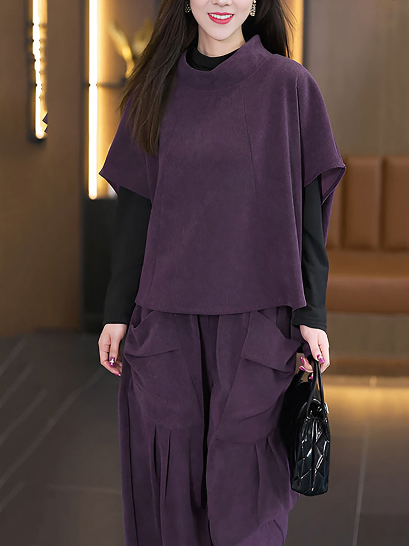 Autumn O-neck Short Shirt and Pants Qn030