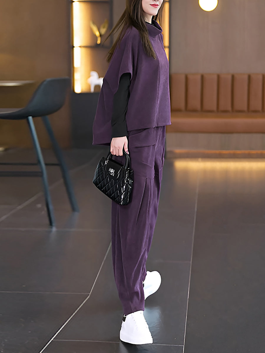 Autumn O-neck Short Shirt and Pants Qn030