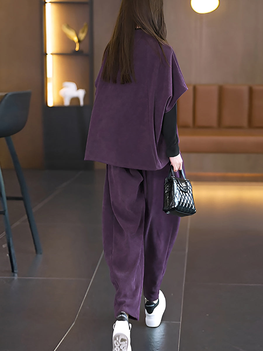 Autumn O-neck Short Shirt and Pants Qn030