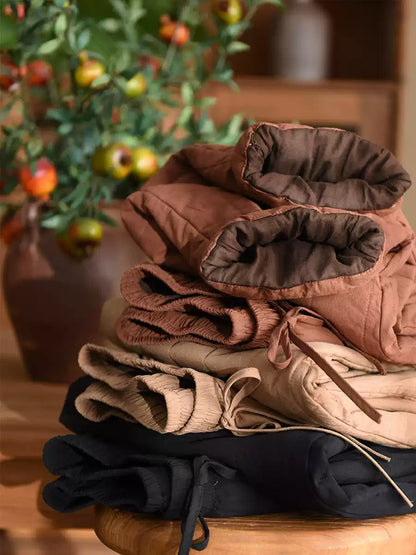 Winter Spliced Padded Harem Pants Qn019