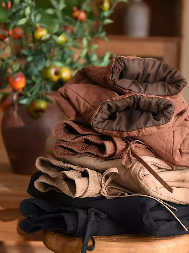 Winter Spliced Padded Harem Pants Qn019