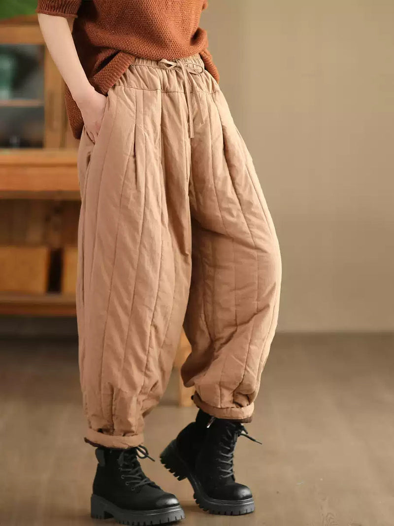Winter Spliced Padded Harem Pants Qn019