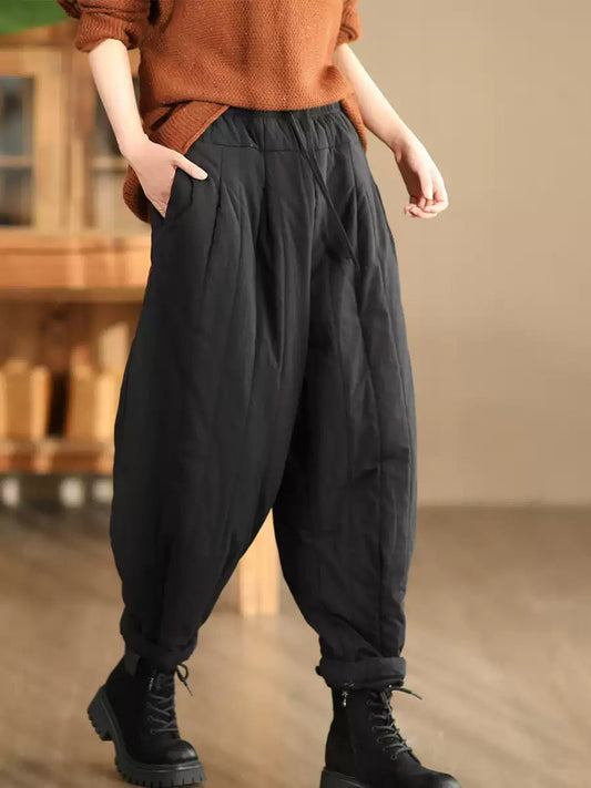 Winter Spliced Padded Harem Pants Qn019