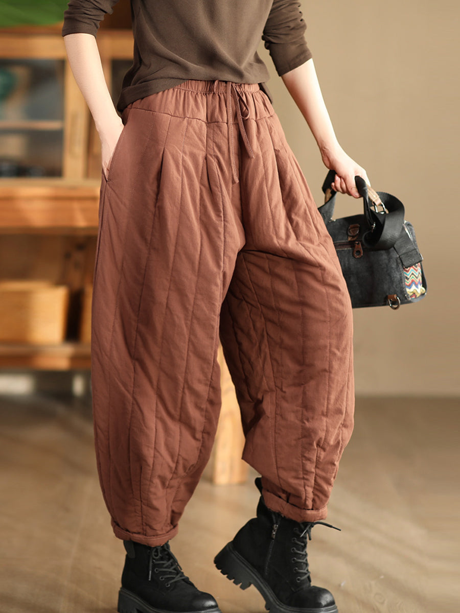 Winter Spliced Padded Harem Pants Qn019